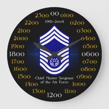 Chief Master Sergeant Of The Air Force E-9 Large Clock by usairforce at Zazzle