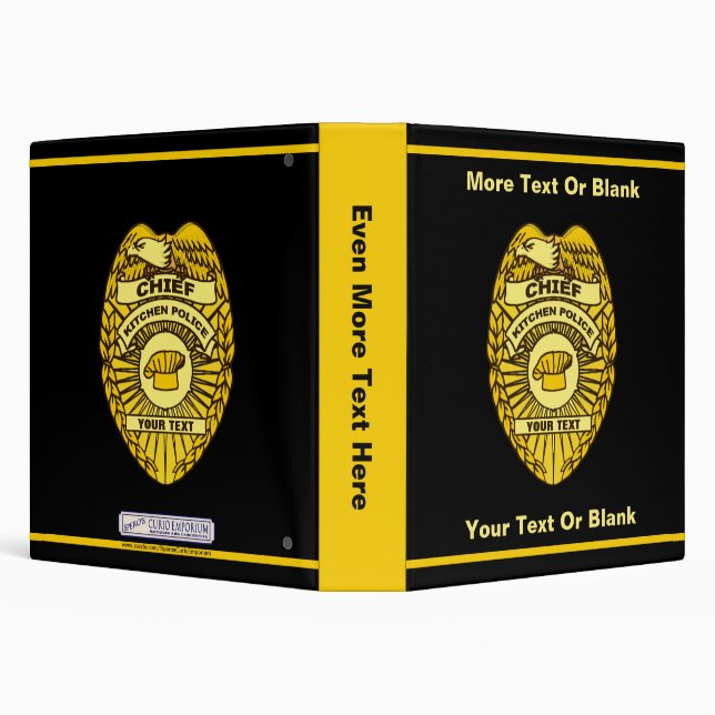 Chief Of Kitchen Police Badge 3 Ring Binder (Background)