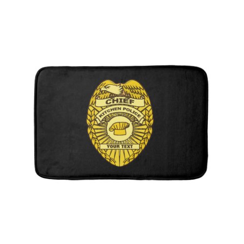 Chief Of Kitchen Police Badge Bath Mat