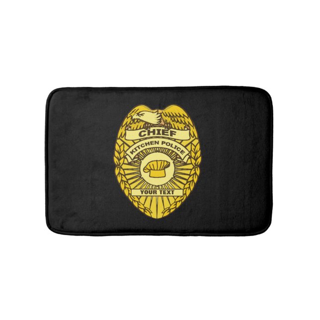 Chief Of Kitchen Police Badge Bath Mat (Front)