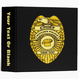 Chief Of Kitchen Police Badge Binder