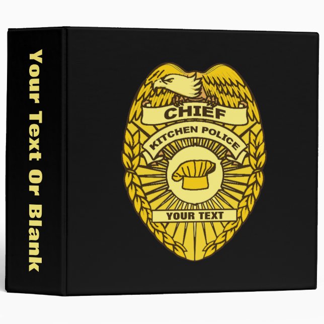 Chief Of Kitchen Police Badge Binder (Front/Spine)