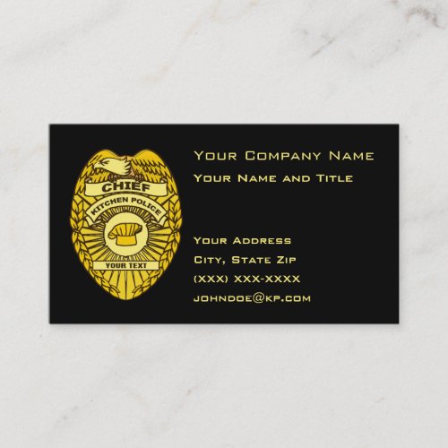 Chief Of Kitchen Police Badge Business Card