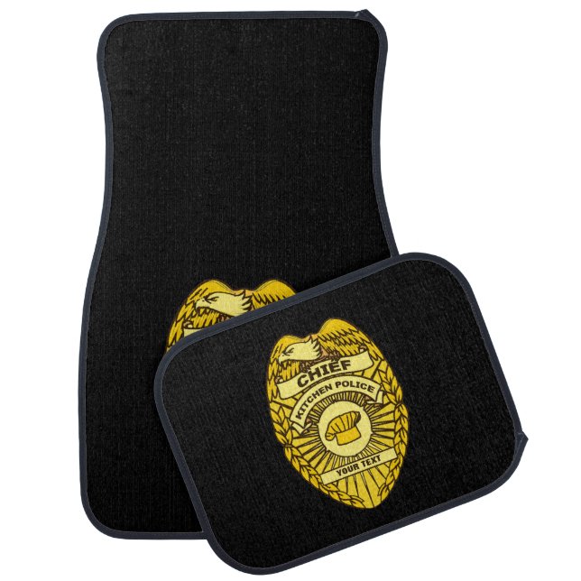Chief Of Kitchen Police Badge Car Mat (Set)