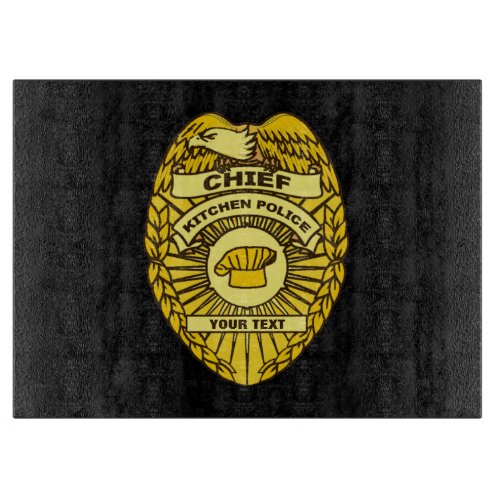 Chief Of Kitchen Police Badge Cutting Board
