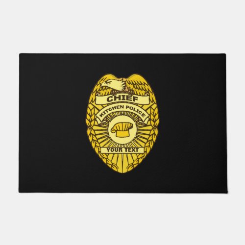 Chief Of Kitchen Police Badge Doormat