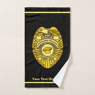 Chief Of Kitchen Police Badge Hand Towel