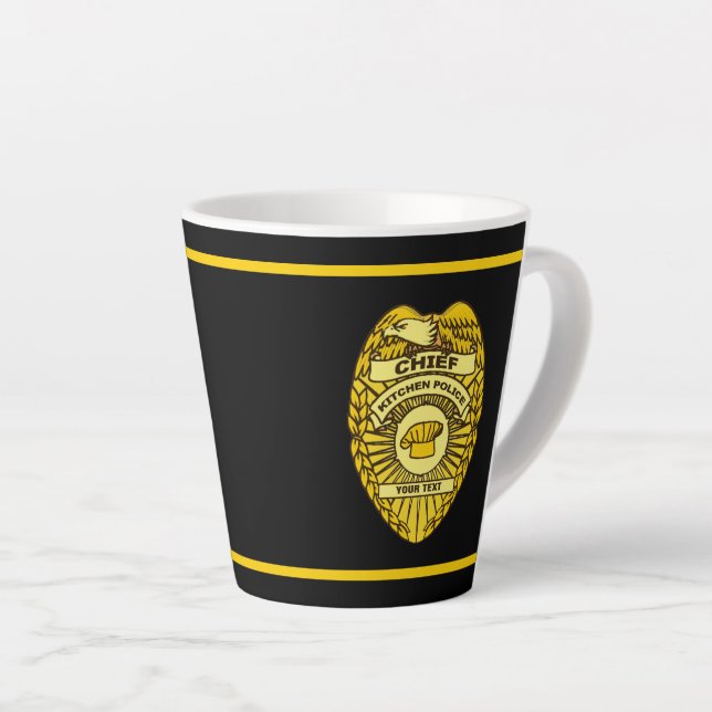 Chief Of Kitchen Police Badge Latte Mug (Right Angle)