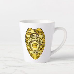 Chief Of Kitchen Police Badge Latte Mug