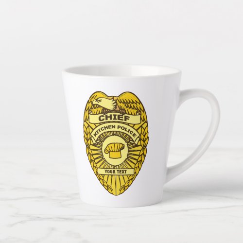 Chief Of Kitchen Police Badge Latte Mug