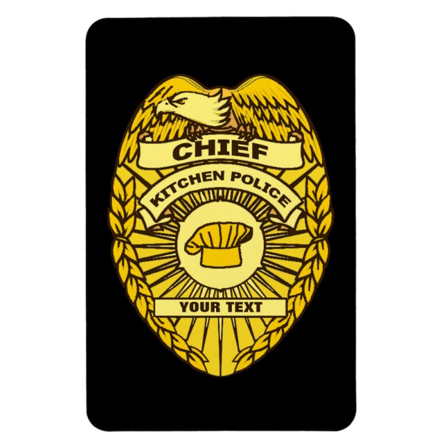 Chief Of Kitchen Police Badge Magnet (Vertical)