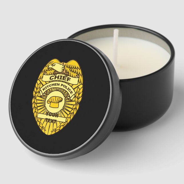 Chief Of Kitchen Police Badge Mini Candle Favors (Corner)