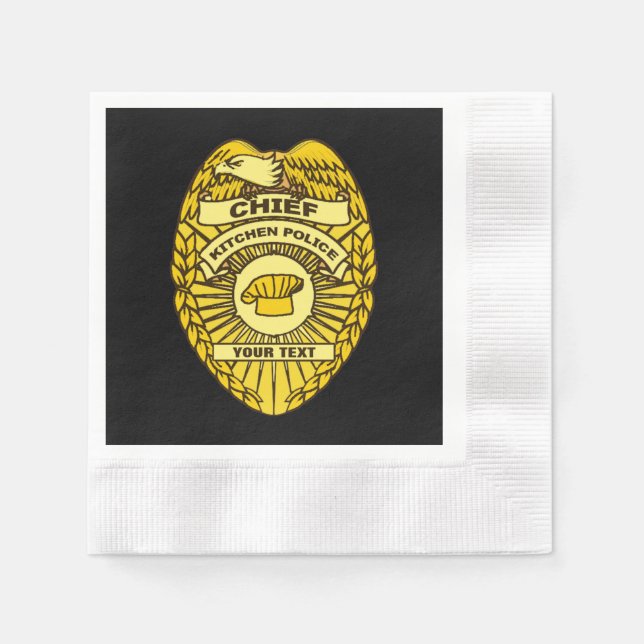 Chief Of Kitchen Police Badge Napkins (Front)
