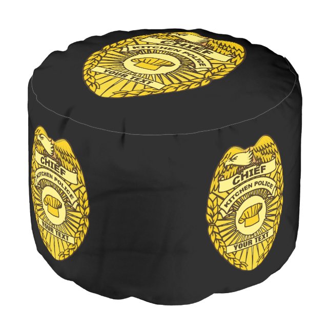 Chief Of Kitchen Police Badge Pouf (Angled Front)