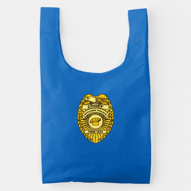 Chief Of Kitchen Police Badge Reusable Bag (Front)
