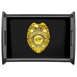 Chief Of Kitchen Police Badge Serving Tray