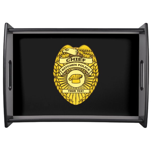 Chief Of Kitchen Police Badge Serving Tray (Front)
