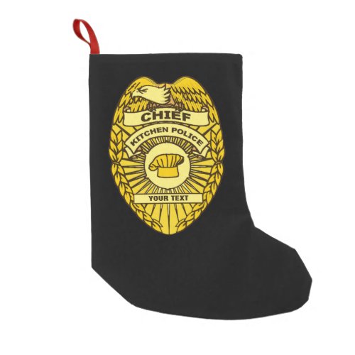 Chief Of Kitchen Police Badge Small Christmas Stocking