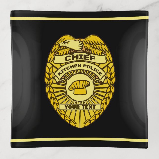 Chief Of Kitchen Police Badge Trinket Tray (Front)