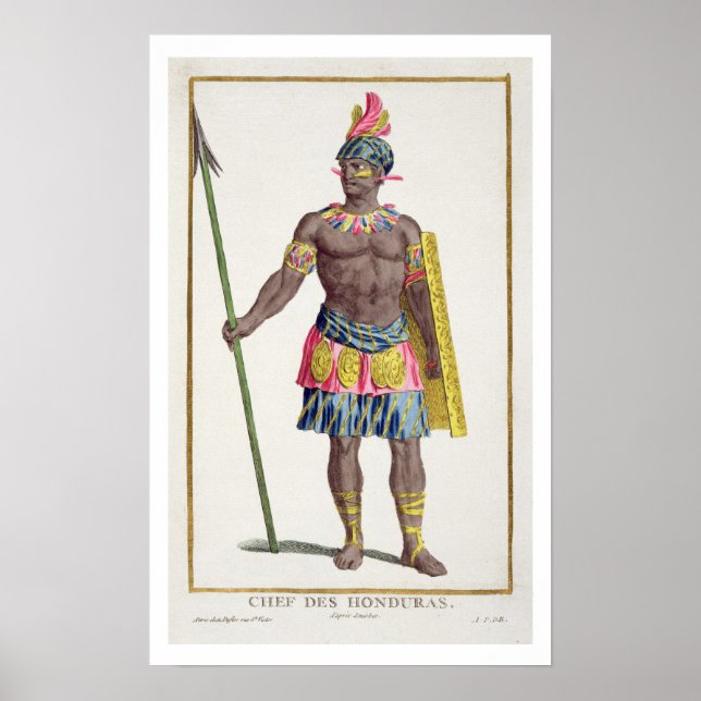 Chief of the Hondurans, 1780 (coloured engraving) Poster (Front)