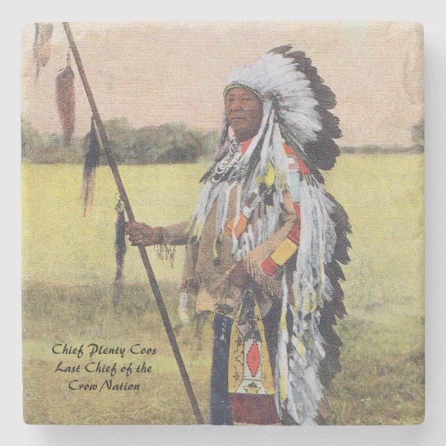 Chief Plenty Coos Stone Coaster (Front)