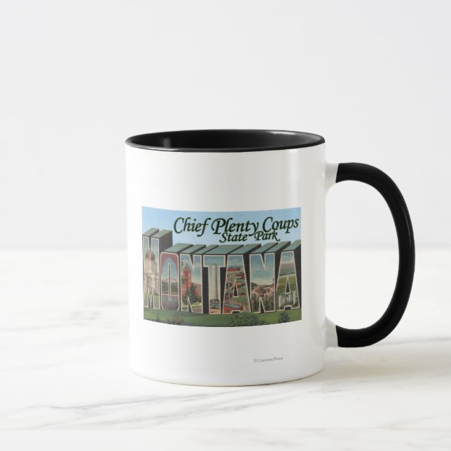 Chief Plenty, Montana - Large Letter Scenes Mug (Right)