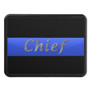 Chief Rank - Thin Blue Line Hitch Cover