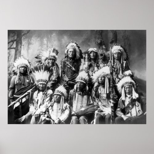 Chief Red Cloud With Other Chiefs 1899 Poster