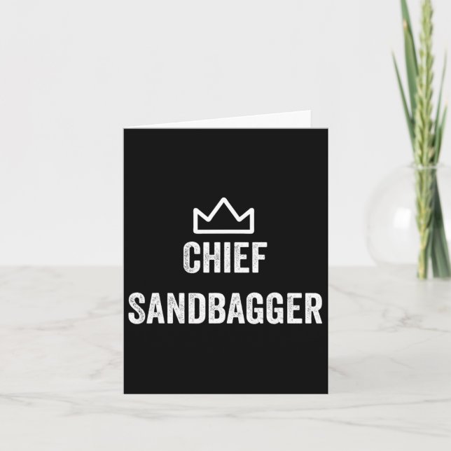 Chief Sandbagger Gift For Golf Meme Bjj Chess Sand Card (Front)