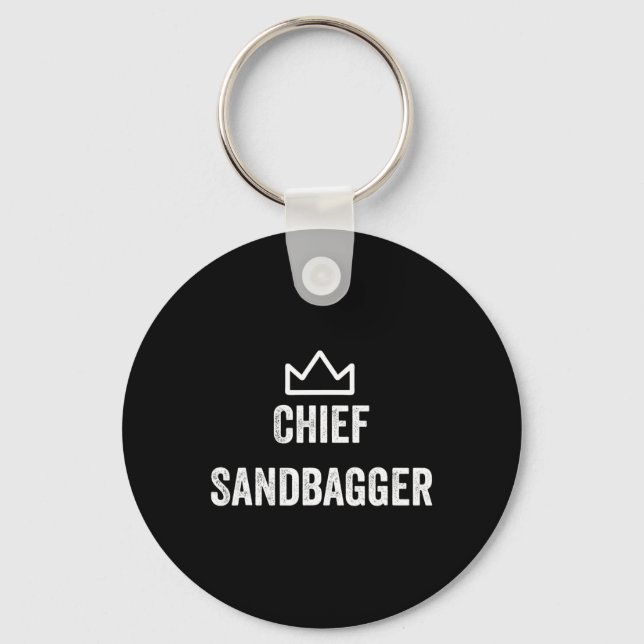 Chief Sandbagger Gift For Golf Meme Bjj Chess Sand Keychain (Front)