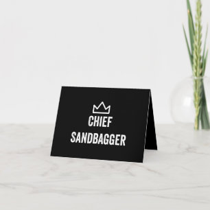 Chief Sandbagger Golf Meme Bjj Chess Sandbag Letterpress Thank You Card