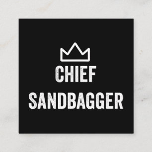 Chief Sandbagger Golf Meme Bjj Chess Sandbag Square Business Card