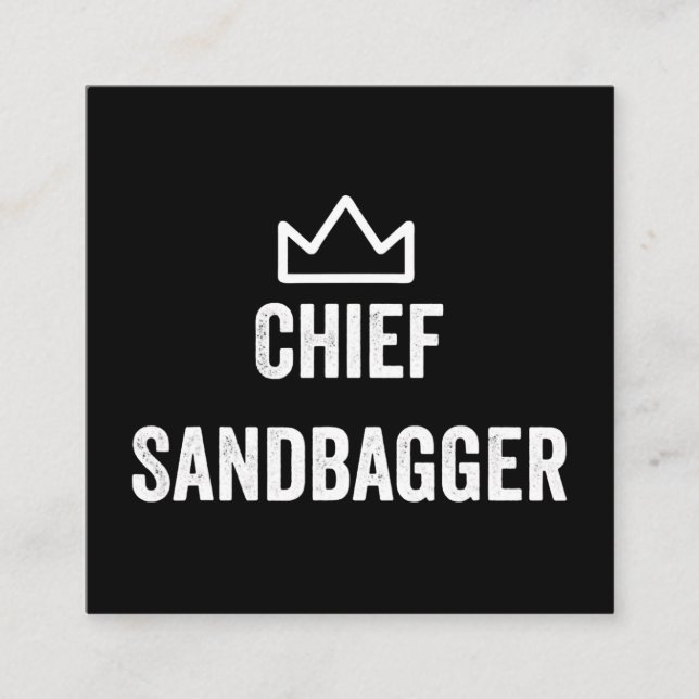 Chief Sandbagger Golf Meme Bjj Chess Sandbag Square Business Card (Front)