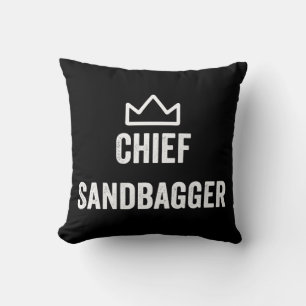 Chief Sandbagger Golf Meme Bjj Chess Sandbag Throw Pillow