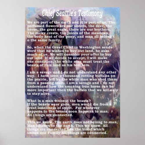 chief seattles testimony poster
