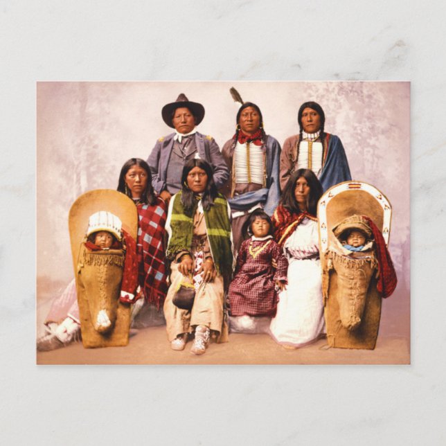 Chief Severo and Family (Ute People) Postcard (Front)