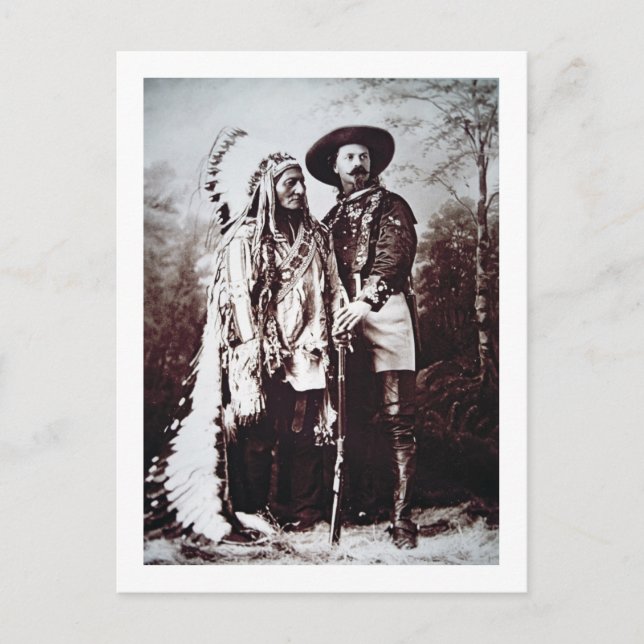 Chief Sitting Bull (1831-90) on tour with Buffalo Postcard (Front)