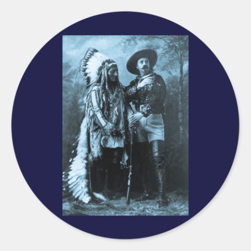 Chief Sitting Bull and Buffalo Bill 1895 Classic Round Sticker