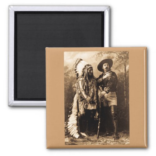 Chief Sitting Bull and Buffalo Bill 1895 Magnet