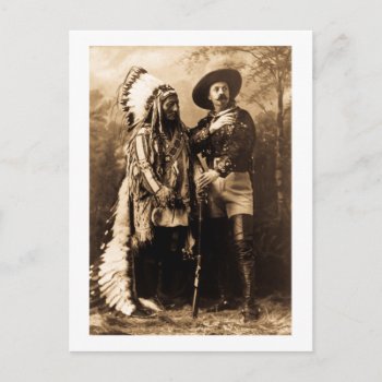 Chief Sitting Bull And Buffalo Bill 1895 Postcard by scenesfromthepast at Zazzle