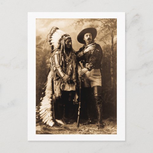 Chief Sitting Bull and Buffalo Bill 1895 Postcard