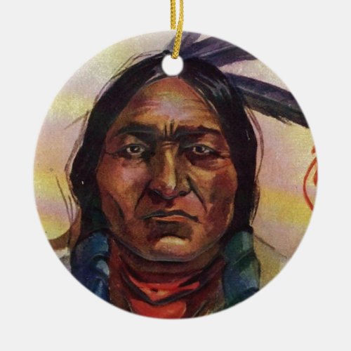 Chief Sitting Bull Ceramic Ornament
