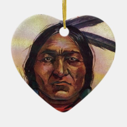 Chief Sitting Bull Ceramic Ornament