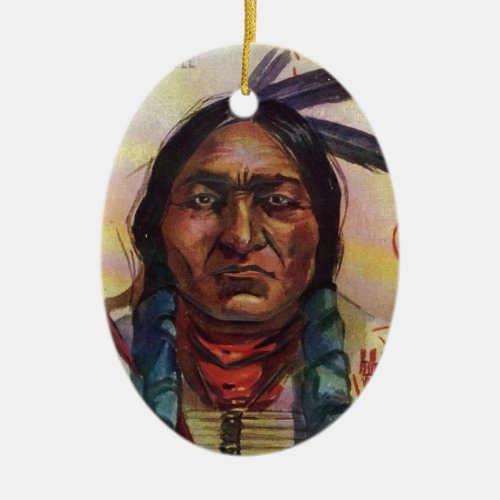 Chief Sitting Bull Ceramic Ornament