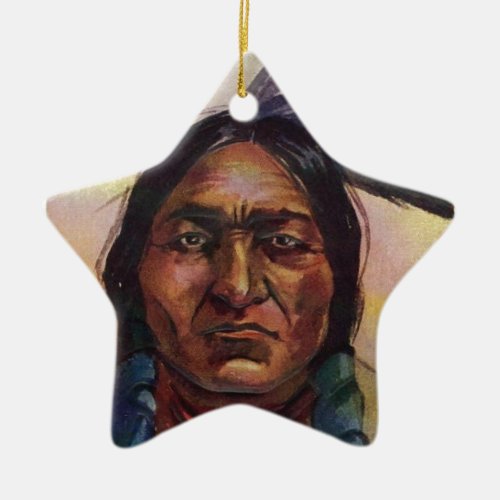 Chief Sitting Bull Ceramic Ornament