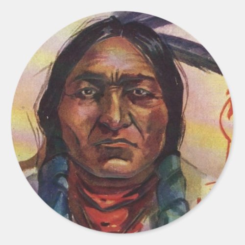 Chief Sitting Bull Classic Round Sticker