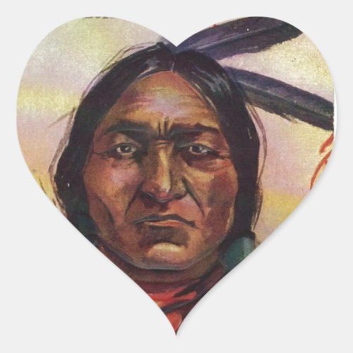 Chief Sitting Bull Heart Sticker