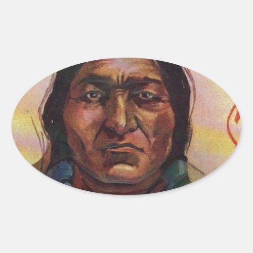 Chief Sitting Bull Oval Sticker