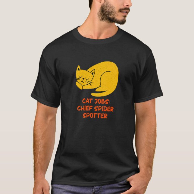Chief Spider Spotter  Cat  Humor Kitten Cat Mom  1 T-Shirt (Front)