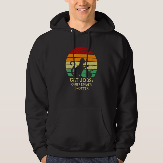 Chief Spider Spotter   Cat   Humor Kitten Cat Mom Hoodie (Front)